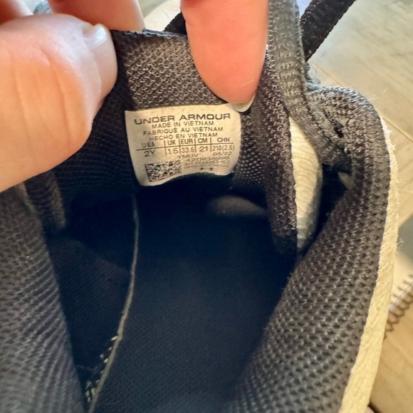 Under Armour Kids Black and White Sneakers - Picture 3 of 5